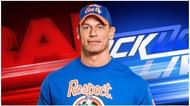 Graphic of John Cena with Raw and SmackDown